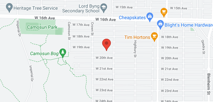 map of 3924 W 19 AVENUE